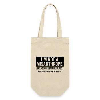 Pas de misanthrope, juste des standards élevés (noir) - Sac à bouteille - nature - Devant