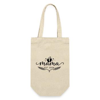 Mama Herz und Sterne | Minimalistisches Mama-Geschenk - Geschenkbeutel für Flaschen - Natur - Vorne