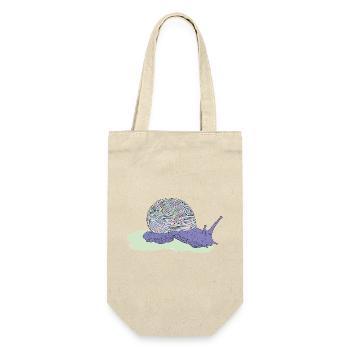 Escargot pastel, illustration, dessin animalier - Sac à bouteille - nature - Devant