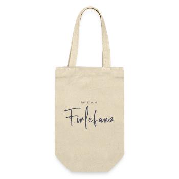 Hier & Heute Firlefanz – Humorvolle Typografie - Geschenkbeutel für Flaschen - Natur - Vorne