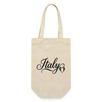 Italy Love Script Heart - Gift Bag for Bottles - nature - Front