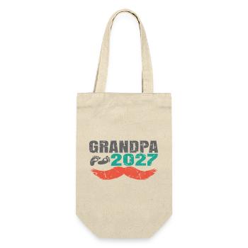 Grandpa 2027  - Geschenkbeutel für Flaschen - Natur - Vorne
