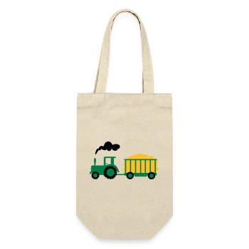 traktor kind geschenk - Geschenkbeutel für Flaschen - Natur - Vorne
