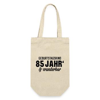 Geburtstagskind 85 wunderbar - Geschenkbeutel für Flaschen - Natur - Vorne