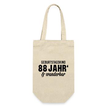 Geburtstagskind 88 wunderbar - Geschenkbeutel für Flaschen - Natur - Vorne
