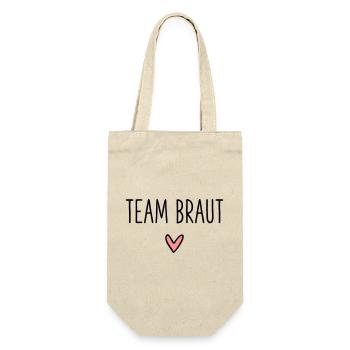Team Bride Heart Bride Party Bridal Shower - Gift Bag for Bottles - nature - Front