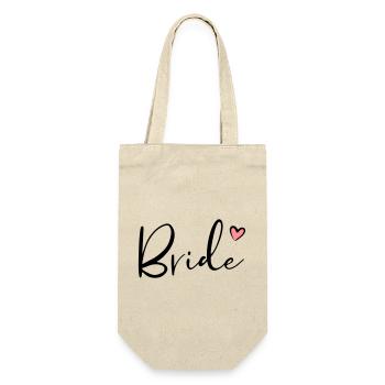 Bride Herz Junggesellinnenabschied Geschenk - Geschenkbeutel für Flaschen - Natur - Vorne