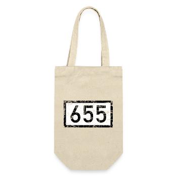 Rheinkilometer 655 Bonn am Rhein (Vintage) - Geschenkbeutel für Flaschen - Natur - Vorne