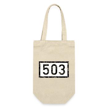 Rheinkilometer 503 - Wiesbaden am Rhein - Geschenkbeutel für Flaschen - Natur - Vorne