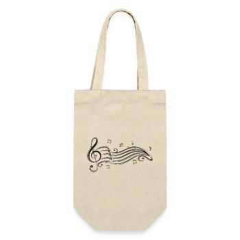 Clef with sheet music and music notes. - Gift Bag for Bottles - nature - Front