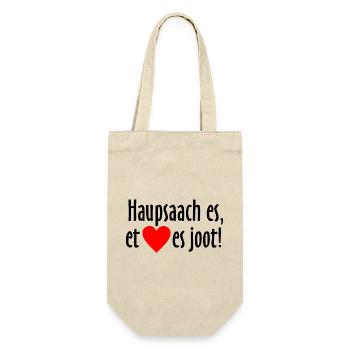 Haupsaach es et Hätz es joot - Kölsche Sprüche - Geschenkbeutel für Flaschen - Natur - Vorne