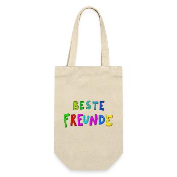 Beste Freunde Farbexplosion - Geschenkbeutel für Flaschen - Natur - Vorne