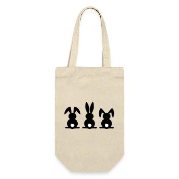 Rabbit silhouette. Happy Easter or Easter party. Egg. - Gift Bag for Bottles - nature - Front