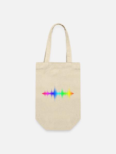 Regenbogen Schallwellen - Geschenkbeutel für Flaschen - Natur