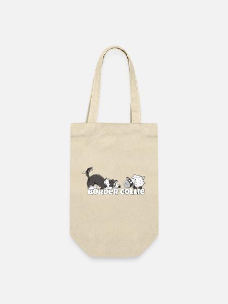 Border Collie et moutons I Chien de troupeau Chien Amusant - Sac à bouteille - nature