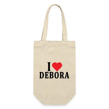 T-Shirt Ich liebe Debora T-Shirt Geschenkidee - Geschenkbeutel für Flaschen - Natur - Vorne