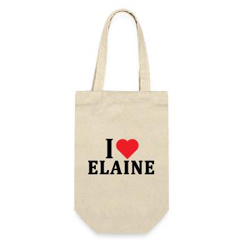 T-Shirt Ich liebe Elaine T-Shirt Geschenkidee - Geschenkbeutel für Flaschen - Natur - Vorne