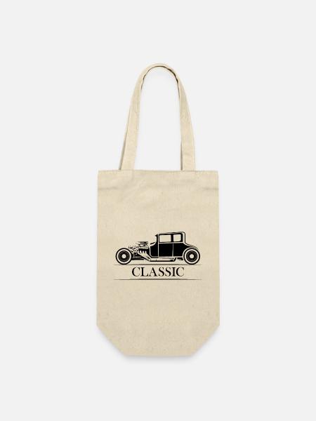 classic cars oldtimer Illustration Symbol Grafik - Geschenkbeutel für Flaschen - Natur