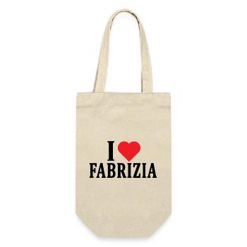 t-shirt I love Fabrizia t-shirt gift idea - Gift Bag for Bottles - nature - Front