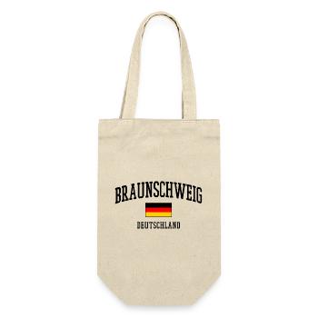 Braunschweig Text Deutschland Flagge - Geschenkbeutel für Flaschen - Natur - Vorne