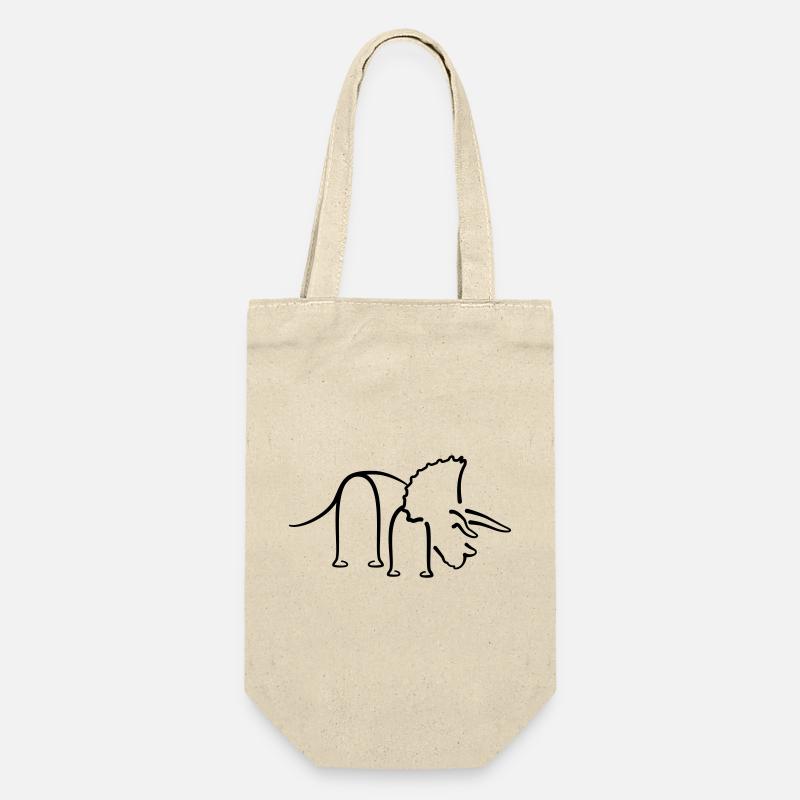 Dinosaur Triceratops Dino Line Art - Gift Bag for Bottles - nature