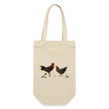 Coq et poulet - Sac à bouteille - nature - Devant
