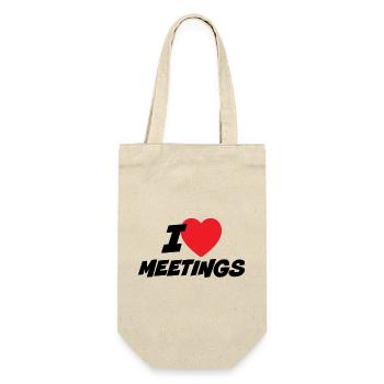 I Love Meetings - Gift Bag for Bottles - nature - Front