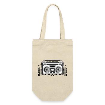 Cassette recorder in 80s stencil look - Gift Bag for Bottles - nature - Front