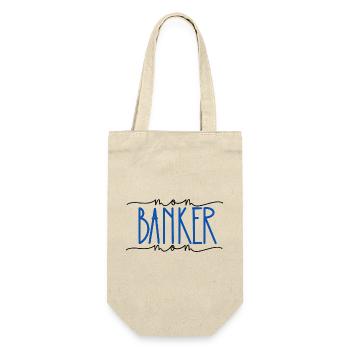 Banker stolze Mama süßes Geschenk - Geschenkbeutel für Flaschen - Natur - Vorne