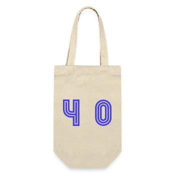 40. 40 JAHRE. 40. JAHRESTAG. 40-JÄHRIGES JUBILÄUM. - Geschenkbeutel für Flaschen - Natur - Vorne