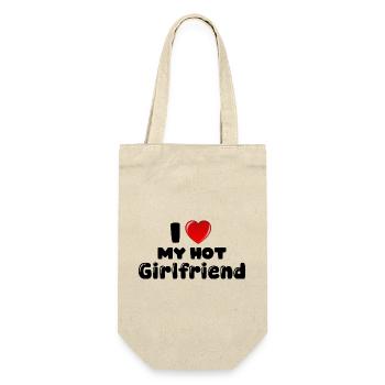 I love my hot Girlfriend - Gift Bag for Bottles - nature - Front