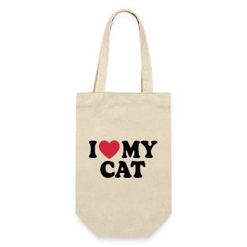 Citation J'aime mon chat - Sac à bouteille - nature - Devant