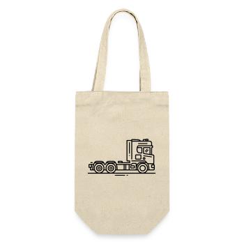 Laster Lkw Fahrzeug - Geschenkbeutel für Flaschen - Natur - Vorne
