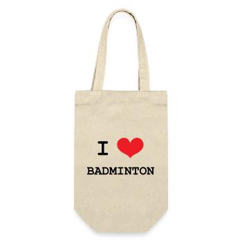Badminton - Sport - Racket - Gift Bag for Bottles - nature - Front