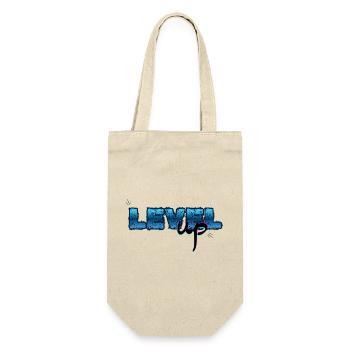 Level Up, Geburtstag  - Geschenkbeutel für Flaschen - Natur - Vorne