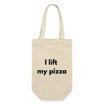 Ich hebe meine Pizza hoch - Geschenkbeutel für Flaschen - Natur - Vorne