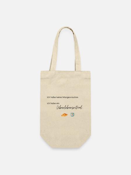 LIEBEVOLL Morgenroutine Croissant - Geschenkbeutel für Flaschen - Natur