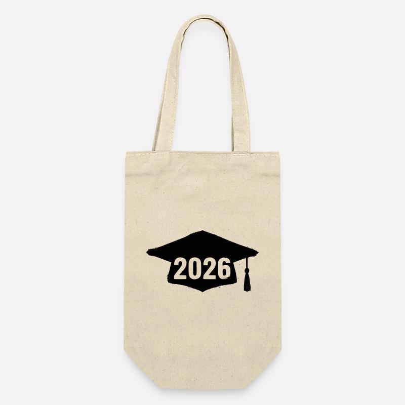 Doktorhut Abschluss 2026 Grunge - Geschenkbeutel für Flaschen - Natur