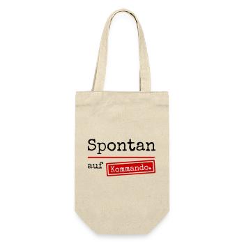 Spontan auf Kommando_weiss - Geschenkbeutel für Flaschen - Natur - Vorne