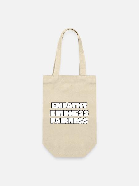 Empathie Freundlichkeit Fairness Fette Typografie - Geschenkbeutel für Flaschen - Natur