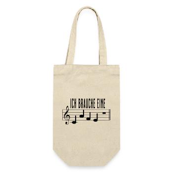 Ich brauche eine Cafe Pause für Musiker Noten - Geschenkbeutel für Flaschen - Natur - Vorne