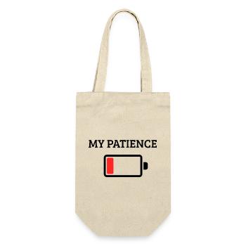 Meine Geduld ist leer - Geschenkbeutel für Flaschen - Natur - Vorne