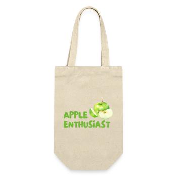 Apfel Enthusiast – Grüner Stil - Geschenkbeutel für Flaschen - Natur - Vorne