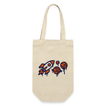 Rocket Launch Planet Graffiti - Gift Bag for Bottles - nature - Front