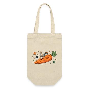 Astronaut Bunny auf riesigem Karotten-Asteroiden - Geschenkbeutel für Flaschen - Natur - Vorne