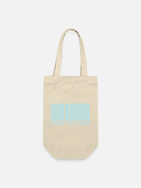 Barcode Hellblau "UNBEZAHLBAR"  - Geschenkbeutel für Flaschen - Natur