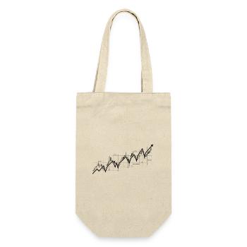 Bullish-Aktienmarkt-Trenddiagramm - Geschenkbeutel für Flaschen - Natur - Vorne