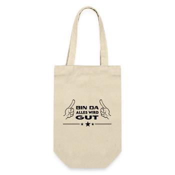 Bin da Alles wird gut T-Shirt Coole Sprüche  - Geschenkbeutel für Flaschen - Natur - Vorne