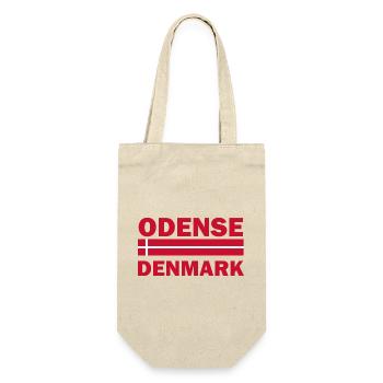Odense, Dänemark Gestreifte Flagge - Geschenkbeutel für Flaschen - Natur - Vorne