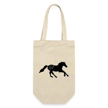 Tigerschecke  Appaloosa  Pferd Noriker Reiten - Geschenkbeutel für Flaschen - Natur - Vorne